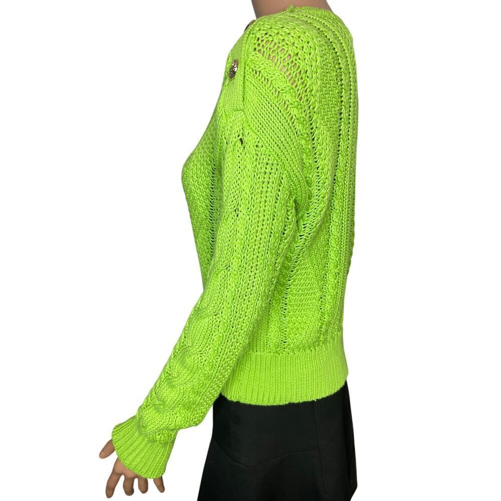 Lauren Ralph Lauren Black Label Aran knit Riviera Green Sweater size PS NWT - Picture 4 of 11